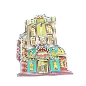 Hard Rock Cafe Snow Village Pin Collectible Building Guitar Logo Store